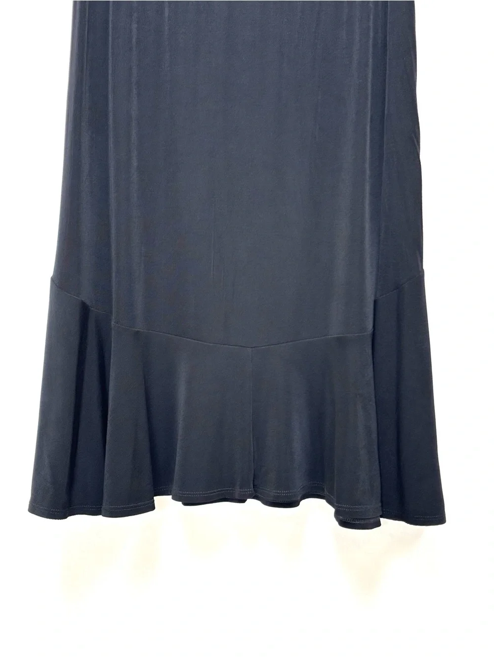 Chico's Travelers Vintage Tiered Trumpet Skirt Size 3 XL Slinky Knit Black Y2K
